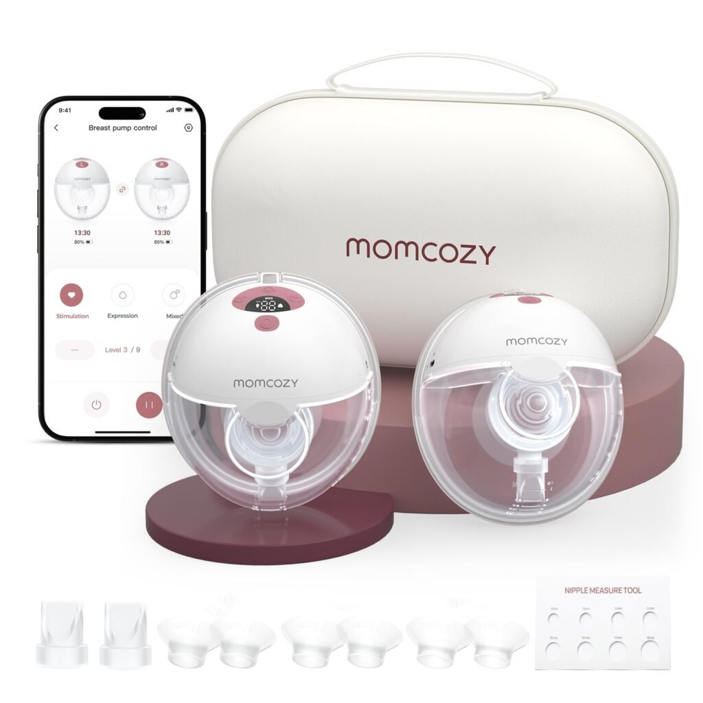 M5 Smart APP Controlled Wearable Breast Pump, 2-Pack Cozy Red