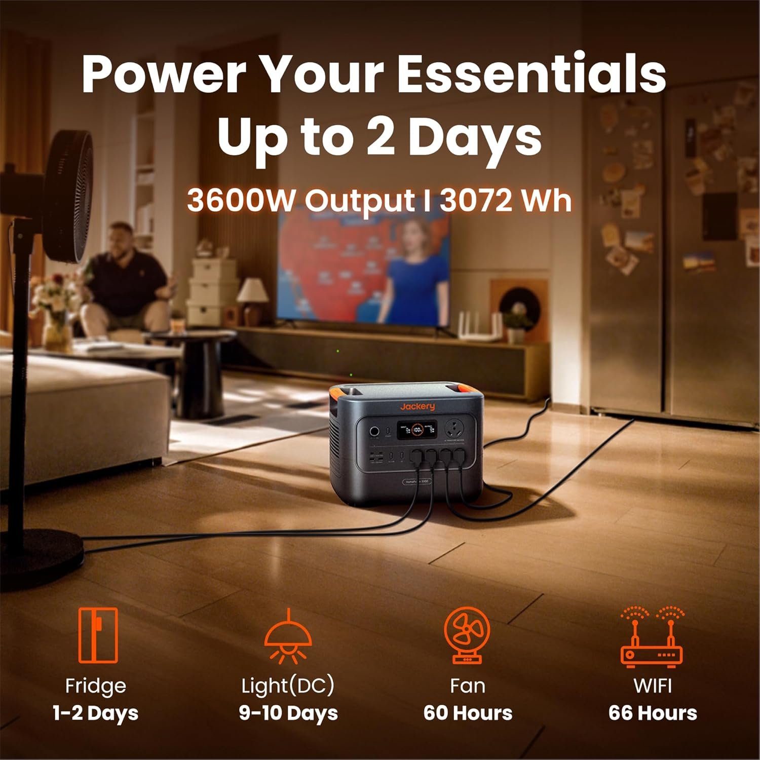 Jackery HomePower 3000 with Two 200W Solar Panels – Large, durable LiFePO4 capacity