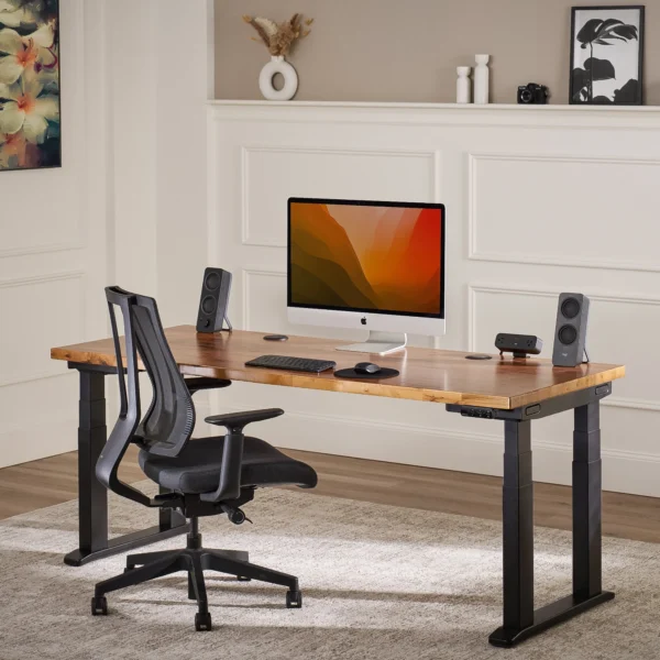 UPLIFT V3 4-Leg Standing Desk, 80 x 30 Inch, Walnut Laminate, Black Frame